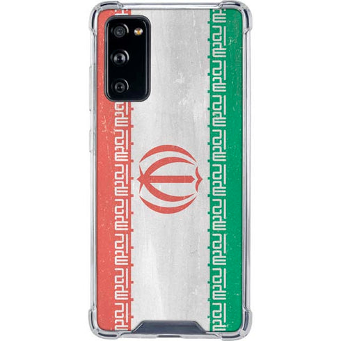 Iran Flag Distressed Galaxy S20 FE Clear Case